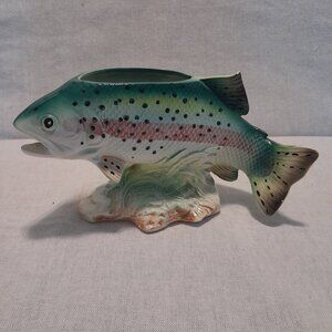 RARE VTG Rainbow Trout Planter by Relpo #6670
